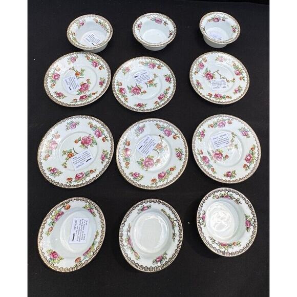 6 Antique Victoria Austria Porcelain Ramekins W/ Under-plates Floral Rare! -A60 - Picture 6 of 13
